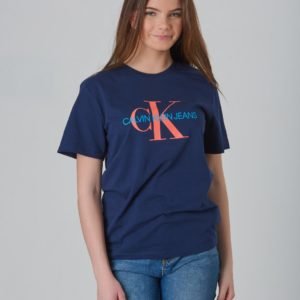 Calvin Klein Monogram Oco Tee T-Paita Sininen