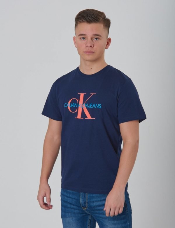 Calvin Klein Monogram Oco Tee T-Paita Sininen