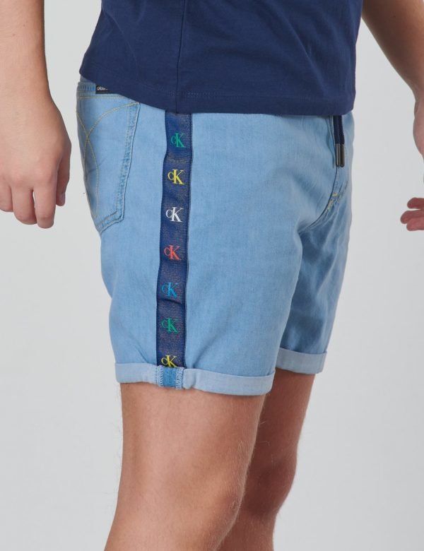 Calvin Klein Monogram Short Boy Mid Blue Shortsit Sininen