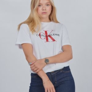 Calvin Klein Monogram Ss T Shirt T-Paita Valkoinen