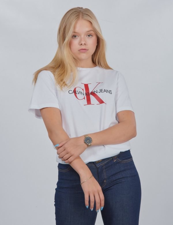 Calvin Klein Monogram Ss T Shirt T-Paita Valkoinen