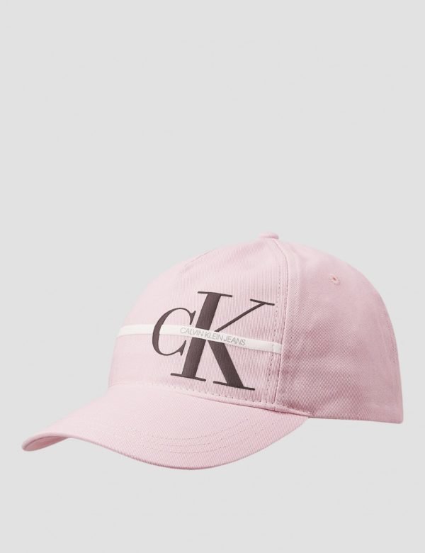 Calvin Klein Monogram Stripe Cap Lippis Vaaleanpunainen