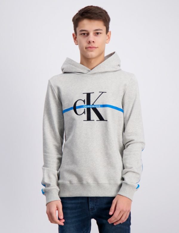 Calvin Klein Monogram Stripe Hoodie Huppari Harmaa