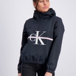 Calvin Klein Monogram Stripe Popover Takki Musta