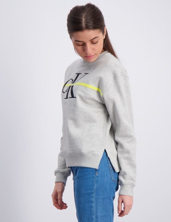 Calvin Klein Monogram Stripe Sweatshirt Neule Harmaa