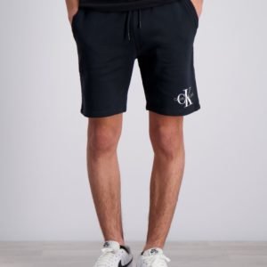 Calvin Klein Monogram Sweatshort Shortsit Musta