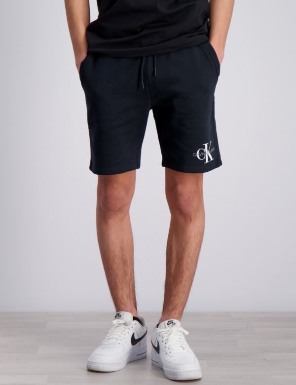 Calvin Klein Monogram Sweatshort Shortsit Musta