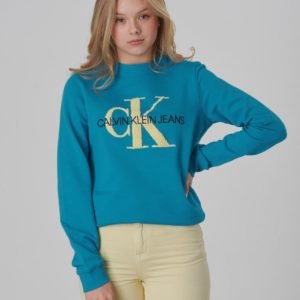 Calvin Klein Monogram Terry Sweatshirt Girl Neule Sininen