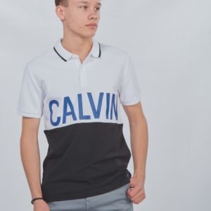 Calvin Klein Pique Calvin Chest Regular Polo Pikee Valkoinen