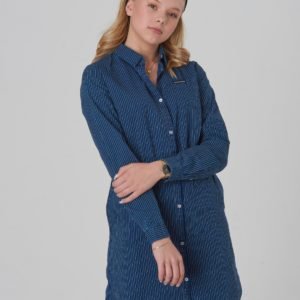 Calvin Klein Shirt Dress Blue Stripe Rigid Mekko Sininen