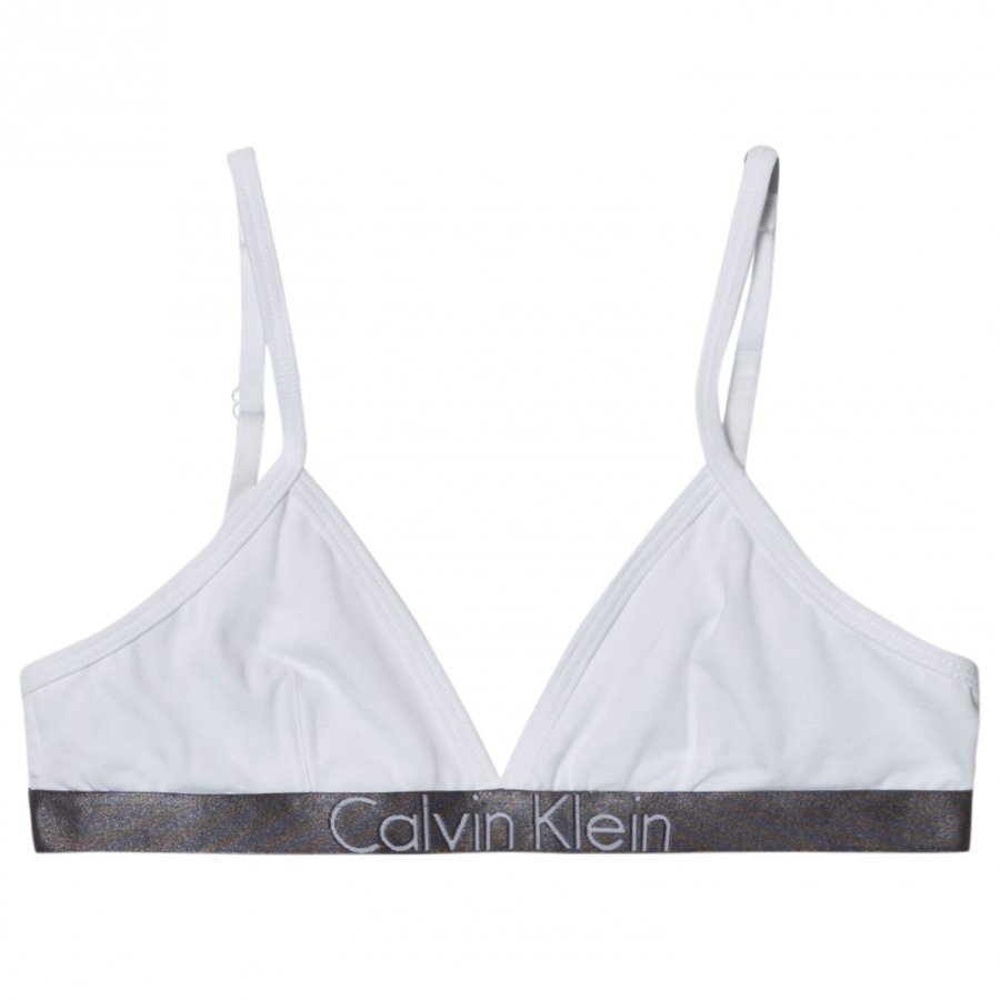 Calvin Klein White Branded Triangle Bra Urheiluliivit