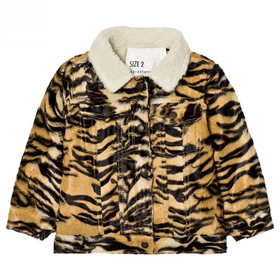 Caroline Bosmans Furry Jacket Tiger Turkis