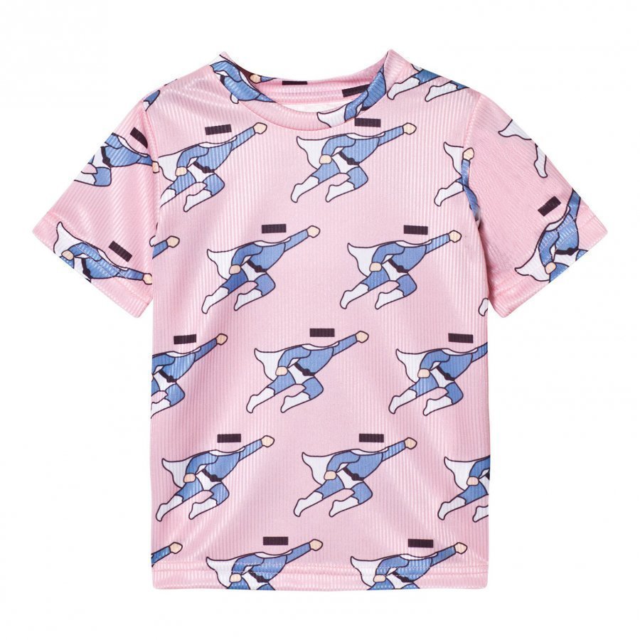 Caroline Bosmans Hope 2.0 Oversized Shiny T-Shirt Superman Pink T-Paita