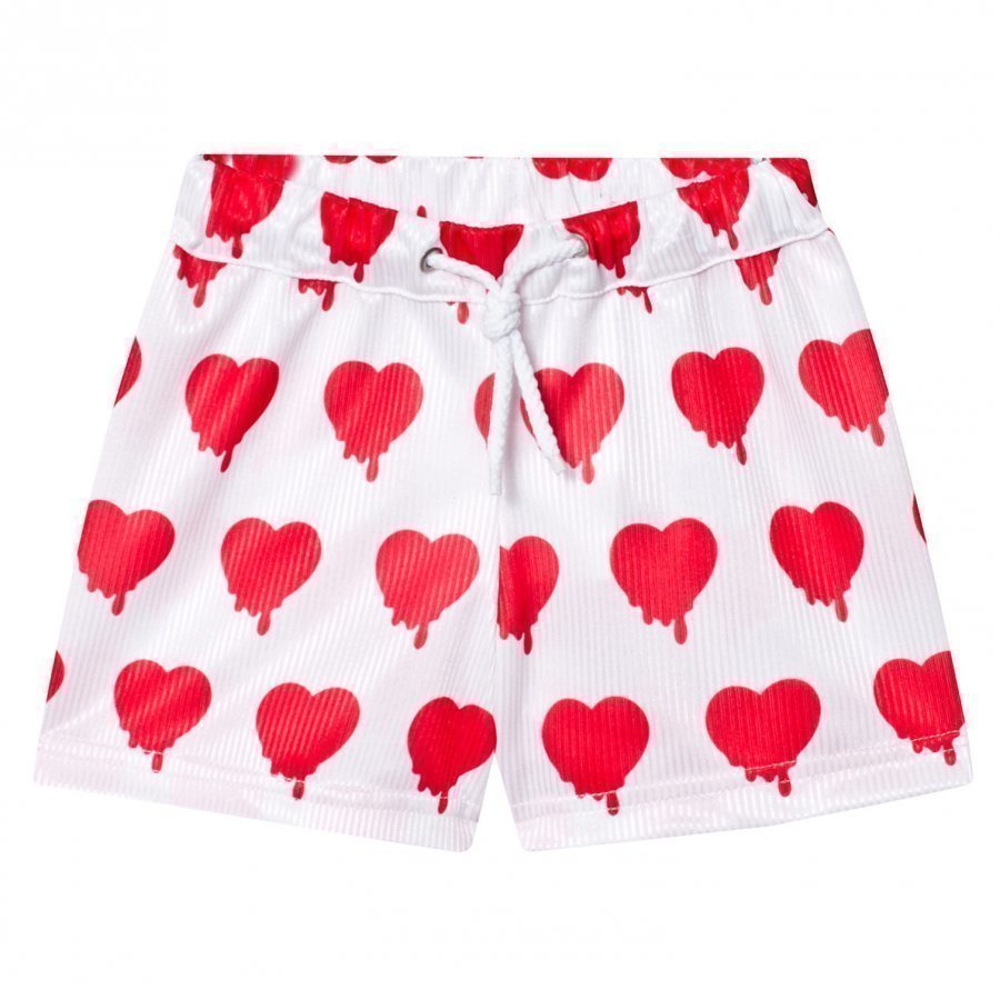 Caroline Bosmans Peace For President Shiny Wide Shorts Heart White Oloasun Shortsit