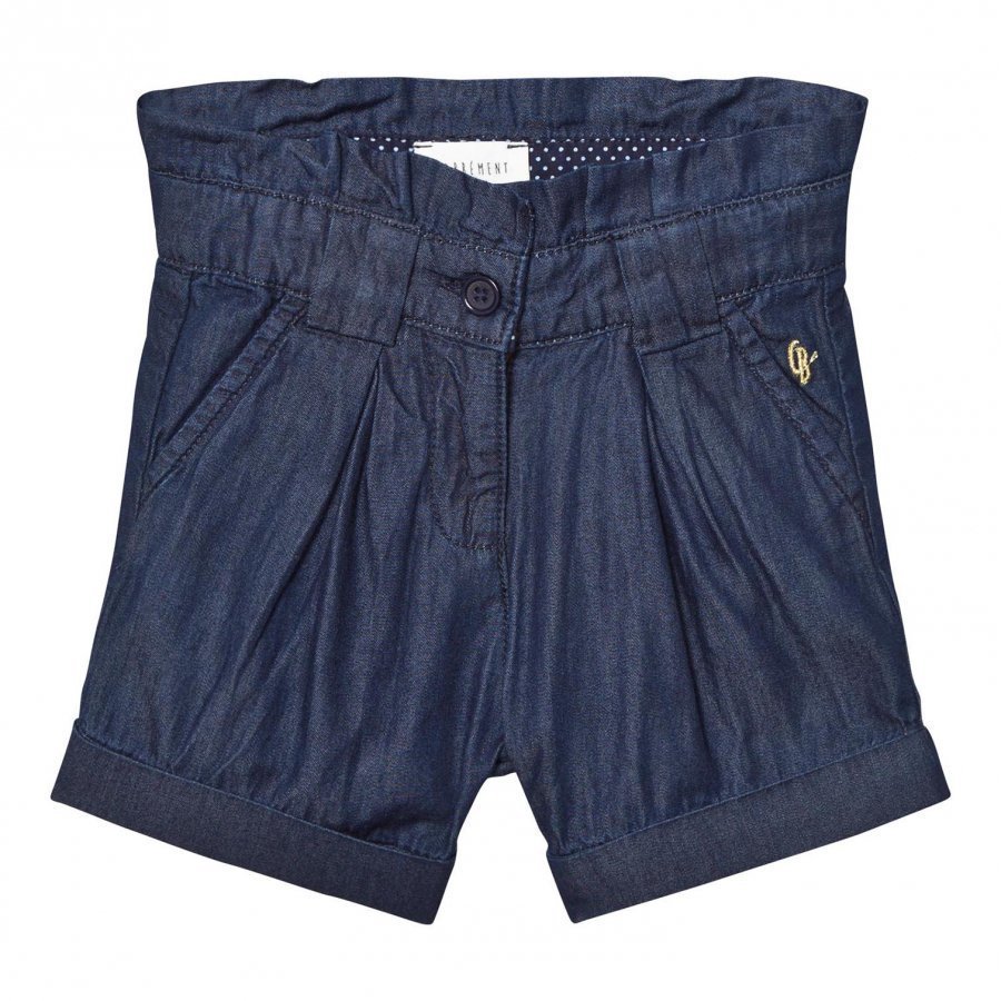 Carrément Beau Blue Pleated Indigo Shorts Lyhyt Hame