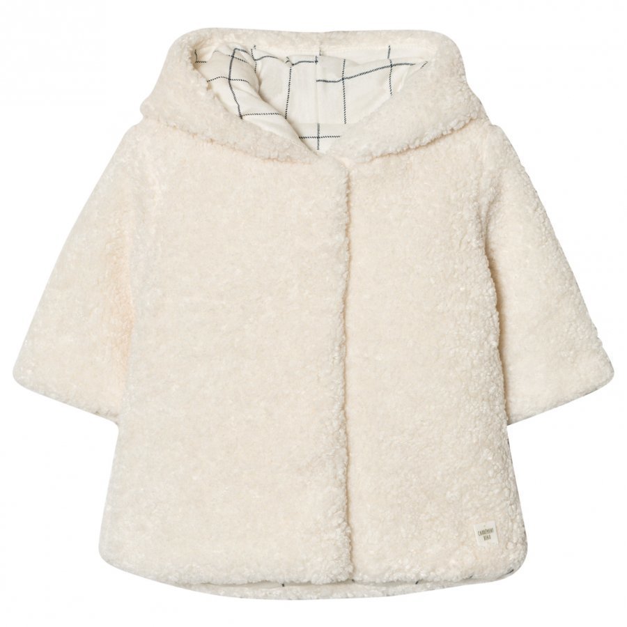 Carrément Beau Cream Teddy Hooded Jacket Turkis