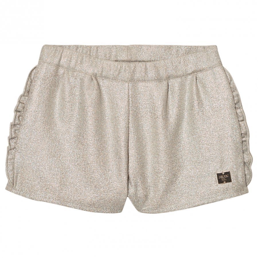 Carrément Beau Gold Lurex Frill Detail Shorts Juhlashortsit