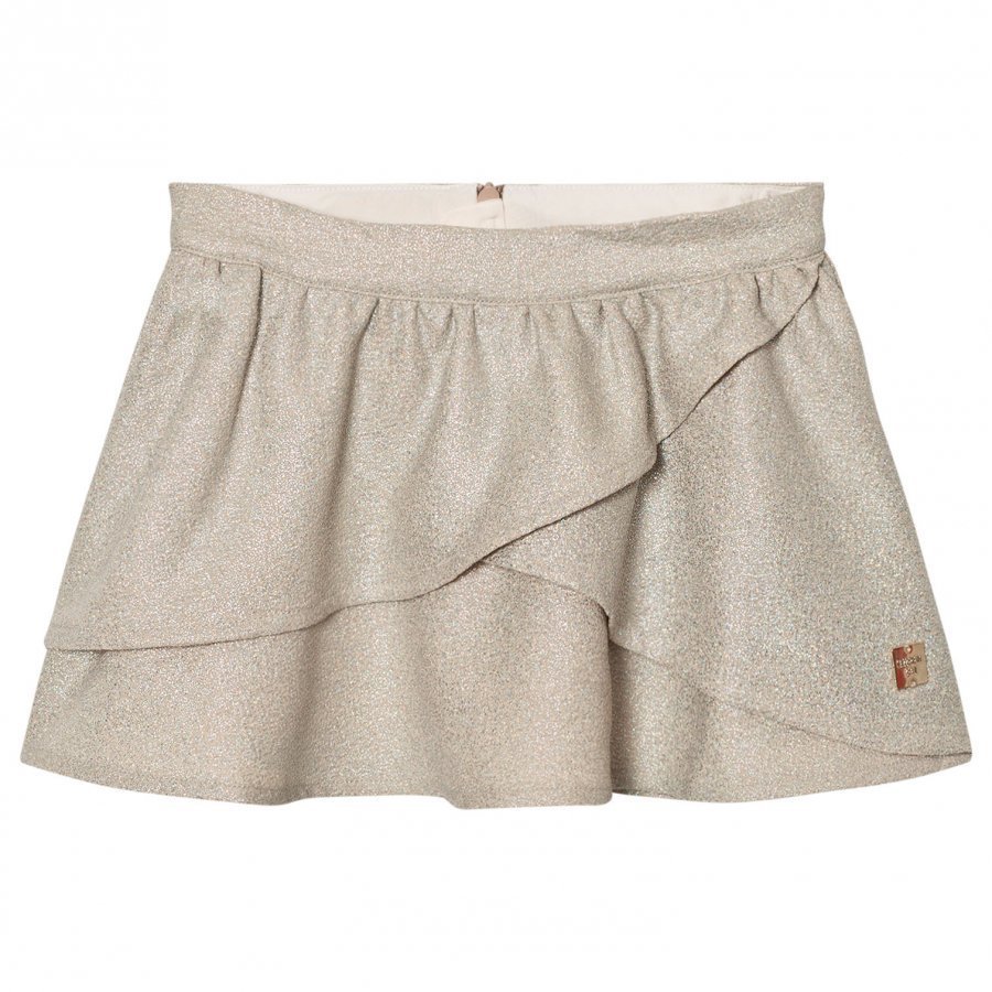 Carrément Beau Gold Lurex Wrap Front Skirt Hame