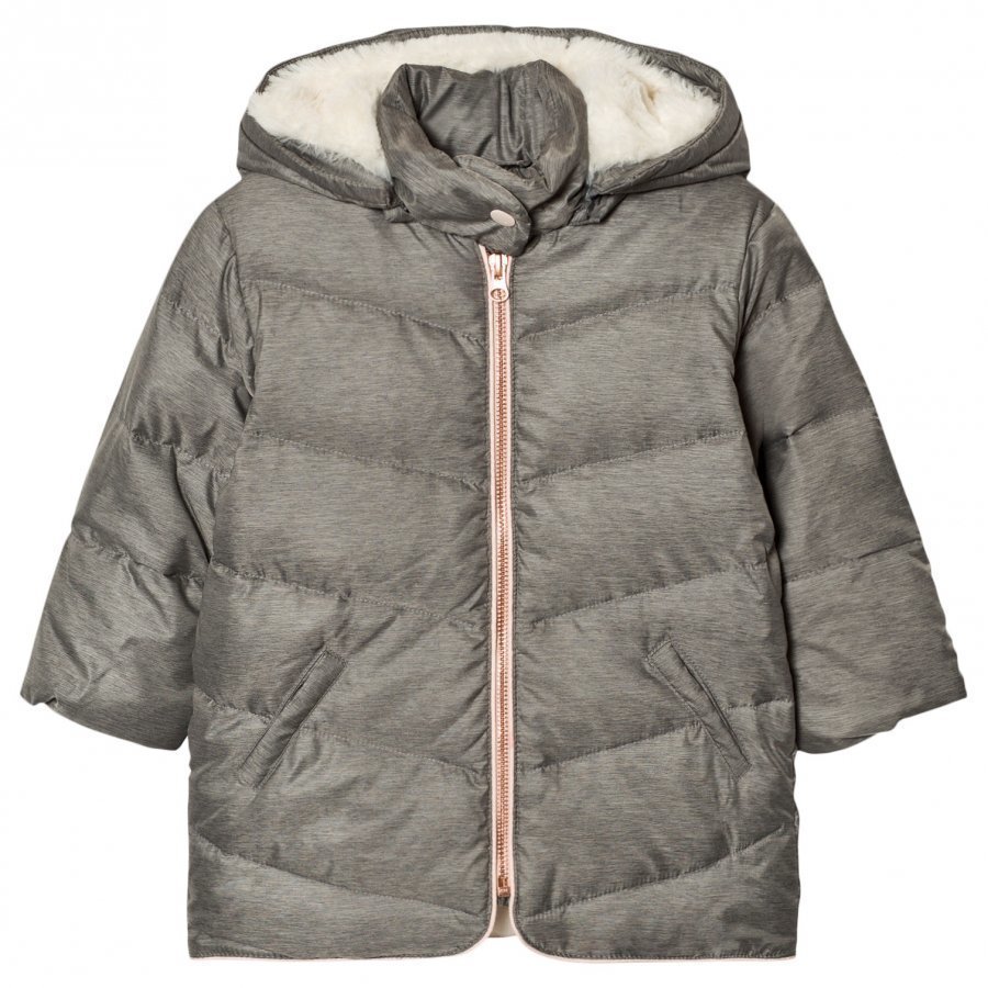 Carrément Beau Grey Hooded Puffer Coat Toppatakki