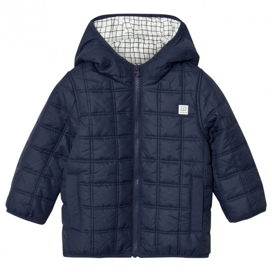 Carrément Beau Navy Square-Quilted Puffer Jacket Toppatakki