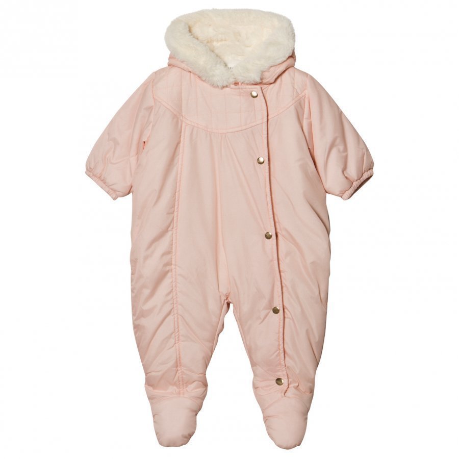 Carrément Beau Pale Pink Padded Hooded Coverall Vauvan Haalari