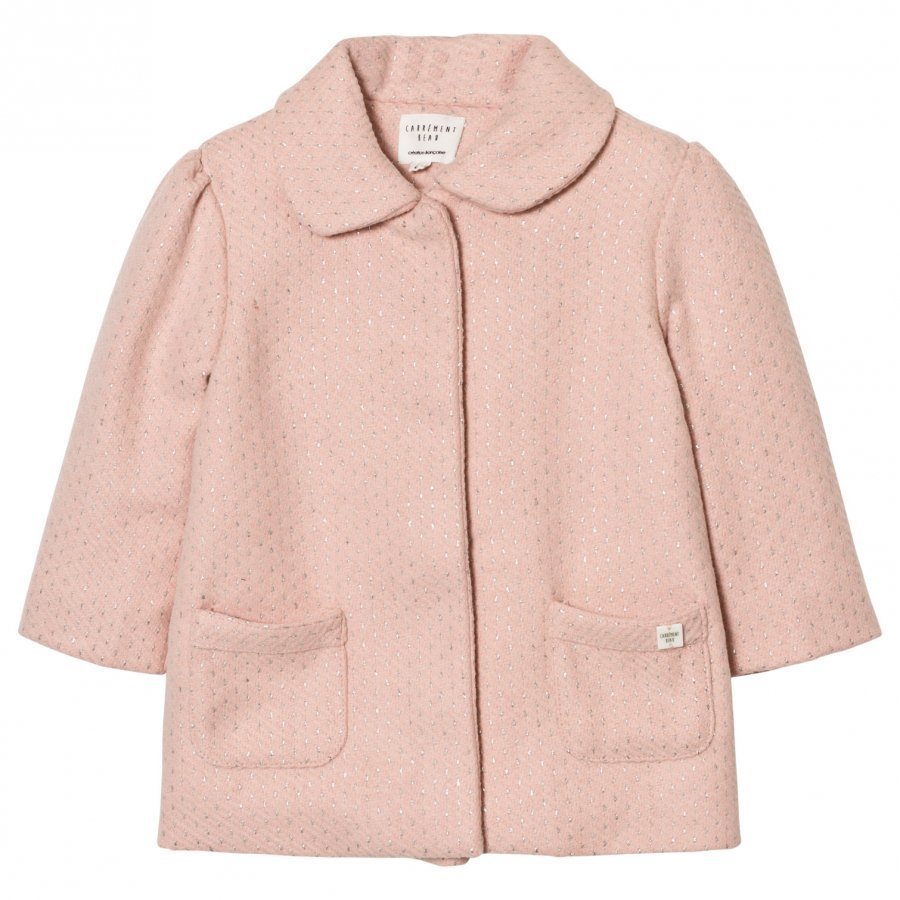 Carrément Beau Pink Lurex Woven Coat Talvitakki