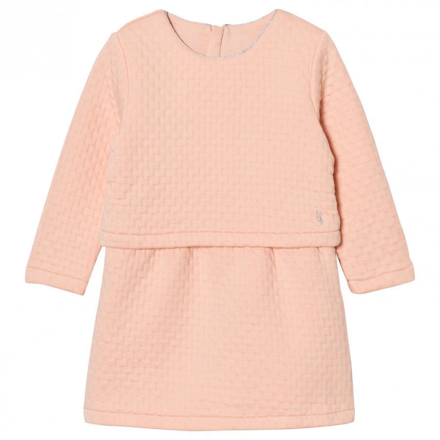 Carrément Beau Pink Quilted Long Sleeve Dress Juhlamekko