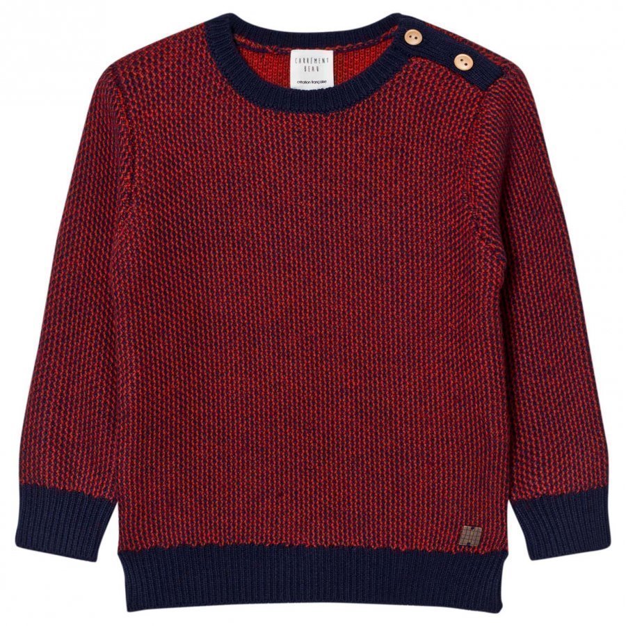 Carrément Beau Red Navy Knit Sweater Paita