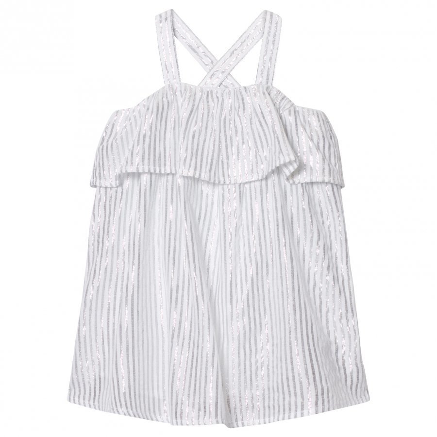 Carrément Beau Silver Lurex Frill Dress Juhlamekko