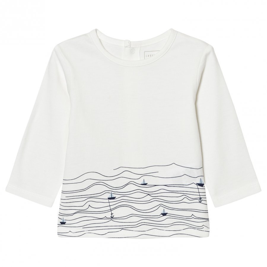 Carrément Beau White Sail Boat Sea Print Tee T-Paita