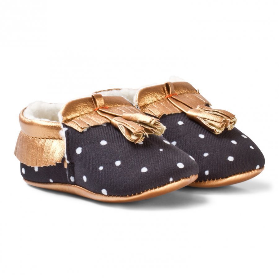 Catimini Black And Rose Gold Crib Shoes Vauvan Kengät