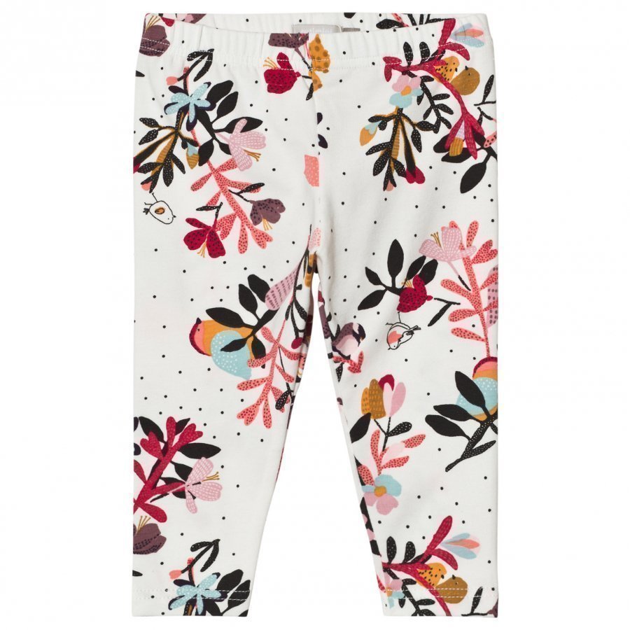 Catimini Cream Flower And Bird Print Leggings Legginsit