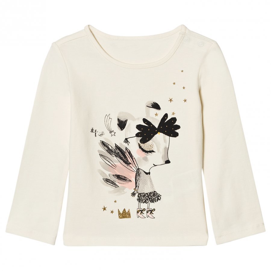 Catimini Cream Illustrated Animal Tee T-Paita