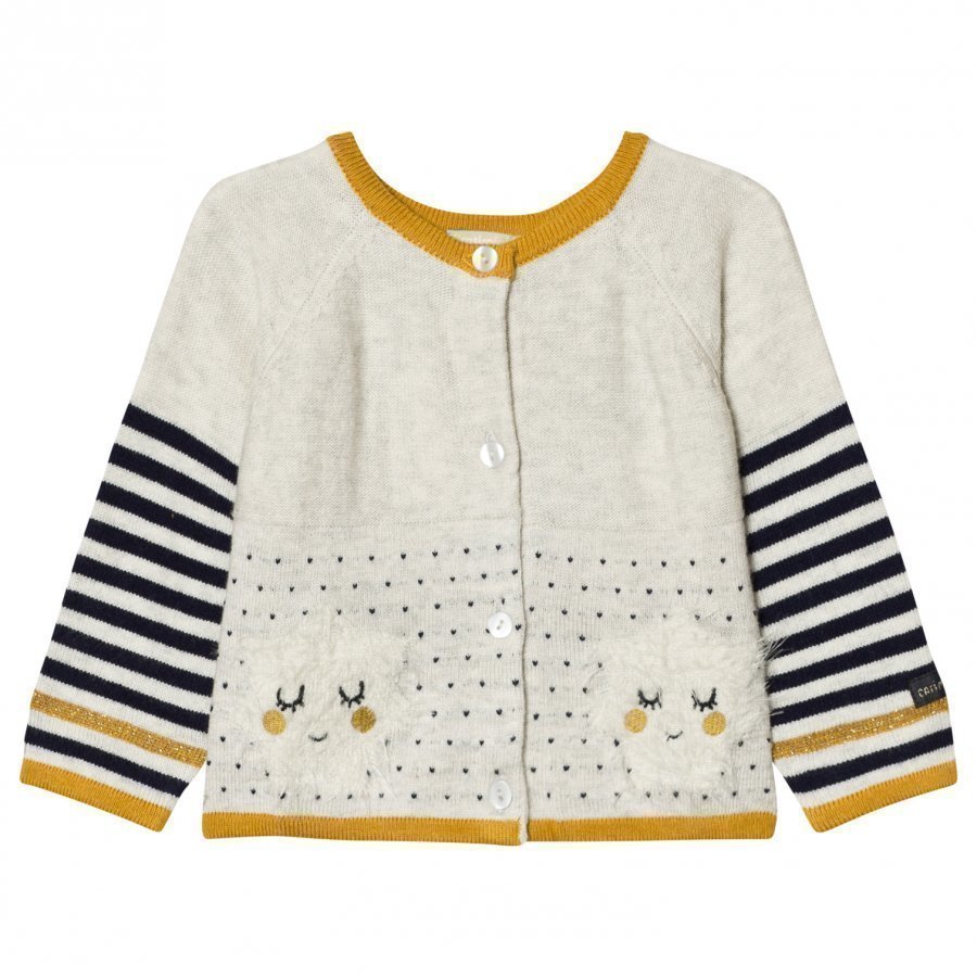 Catimini Cream Star Intarsia Cardigan Neuletakki