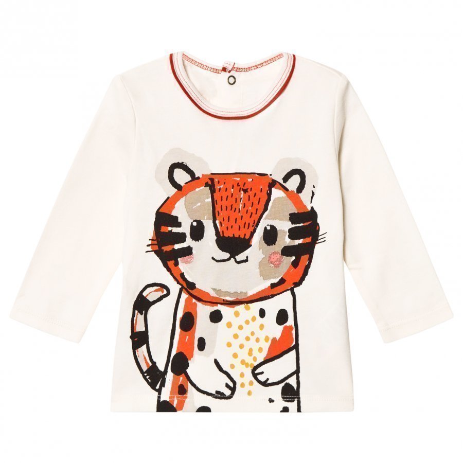 Catimini Cream Tiger Print Tee T-Paita