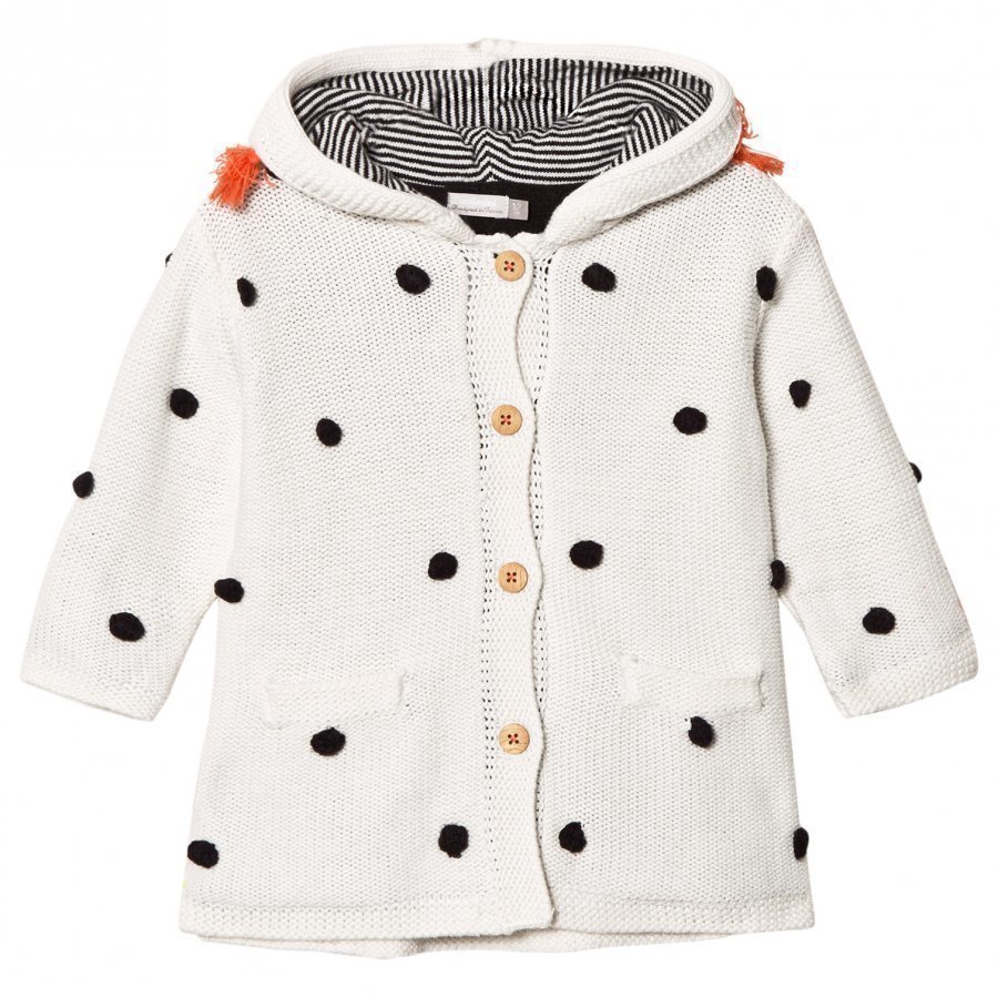 Catimini Ecru Bobble Hooded Coat Neuletakki