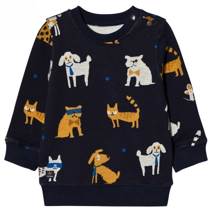 Catimini Navy All Over Dog Print Sweatshirt Oloasun Paita