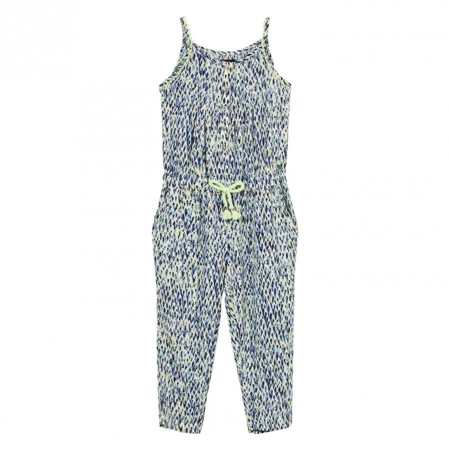 Catimini Navy And Green Multi Print Jumpsuit Potkupuku