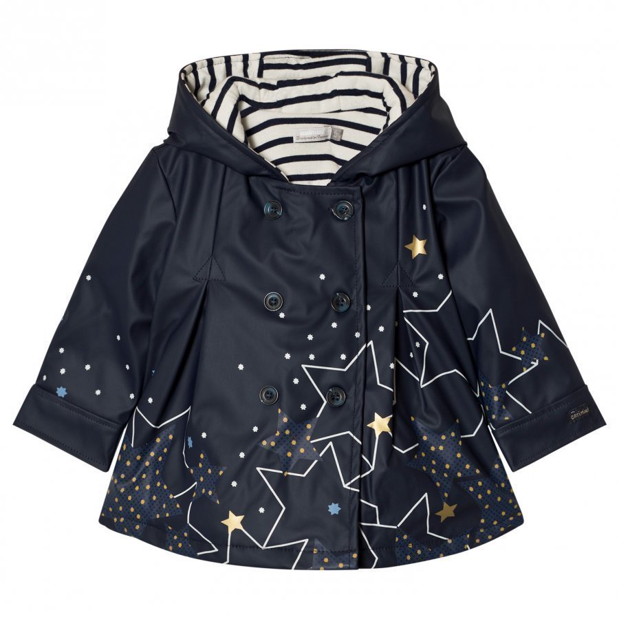 Catimini Navy Star Print Lined Raincoat Sadetakki