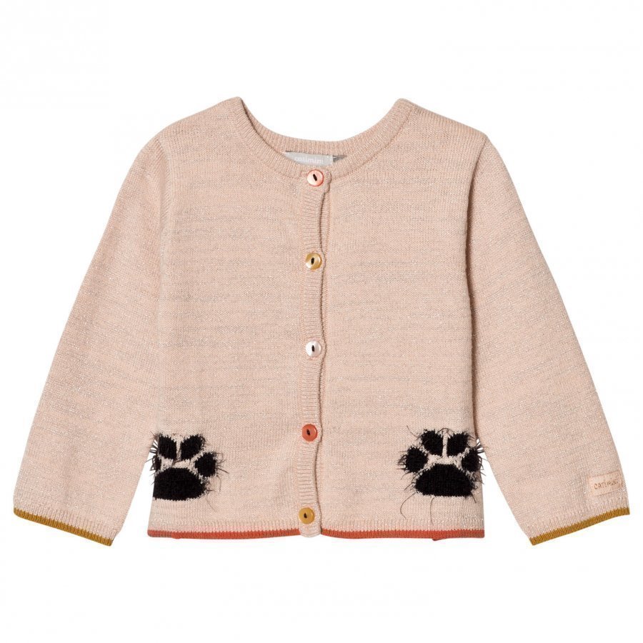 Catimini Pink Paw Glitter Cardigan Neuletakki