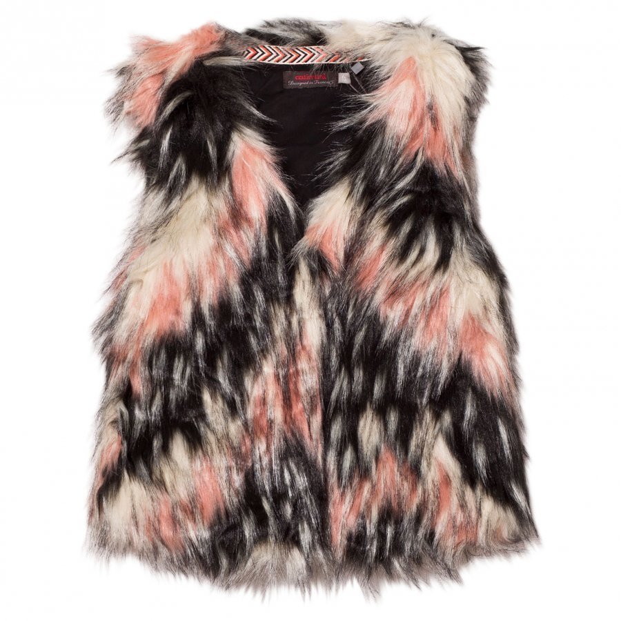 Catimini Pink Textured Faux Fur Gilet Toppaliivi