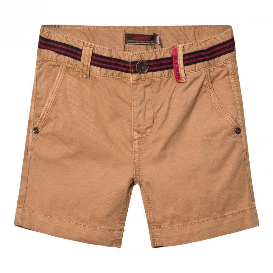 Catimini Tan Shorts With Stripe Waist Detail Shortsit