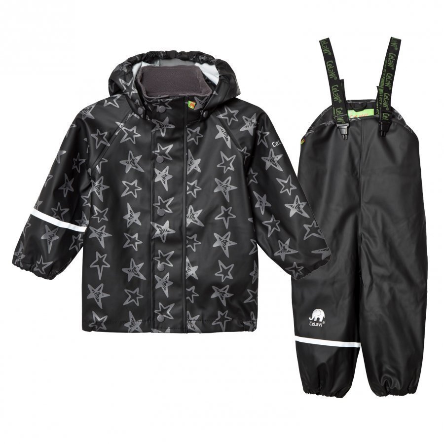 Celavi Printed Rain Set Black Sadesetti