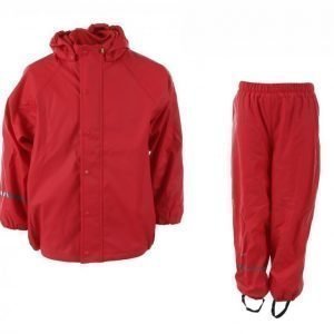 Celavi Rainwear Set W Fleece Sadetakki Punainen