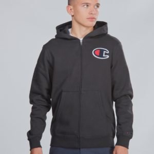 Champion Rochester Hooded Full Zip Sweatshirt Huppari Musta