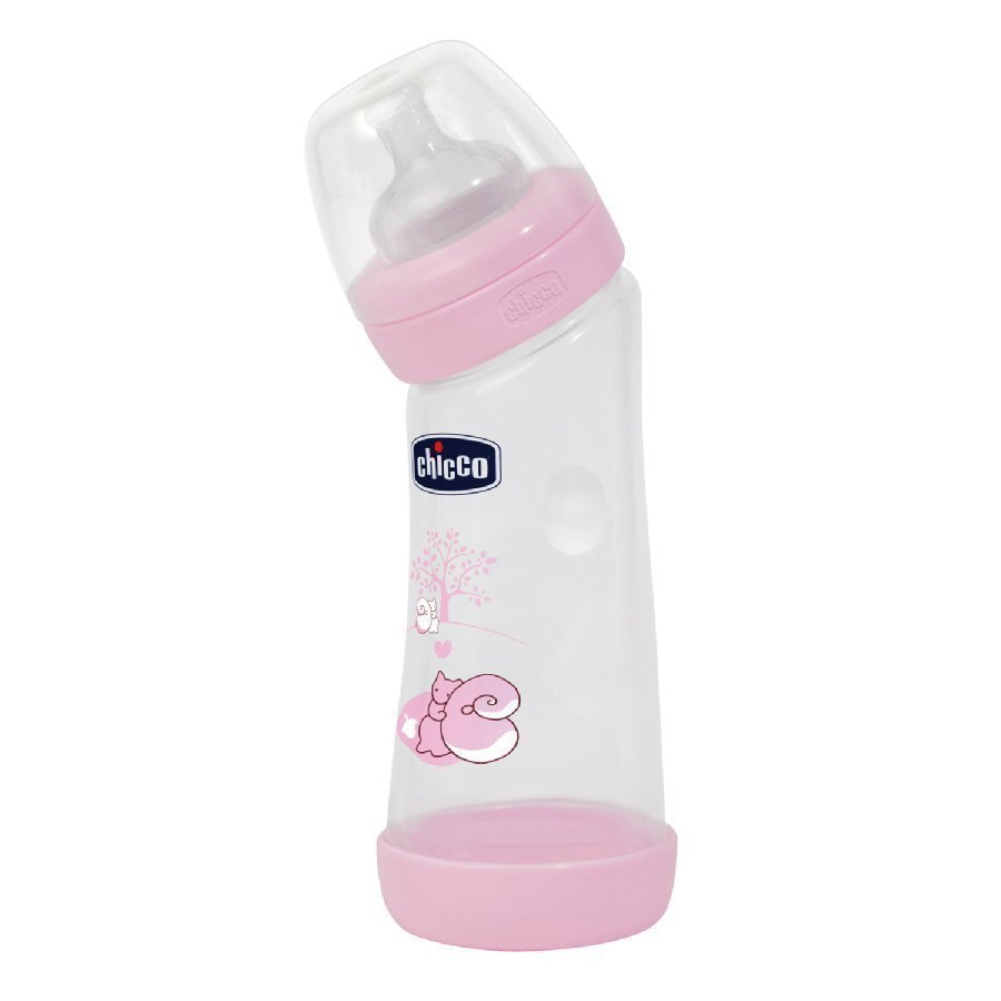 Chicco Kaartuva Tuttipullo Well Being 250 Ml Vaaleanpunainen 0 Kk+