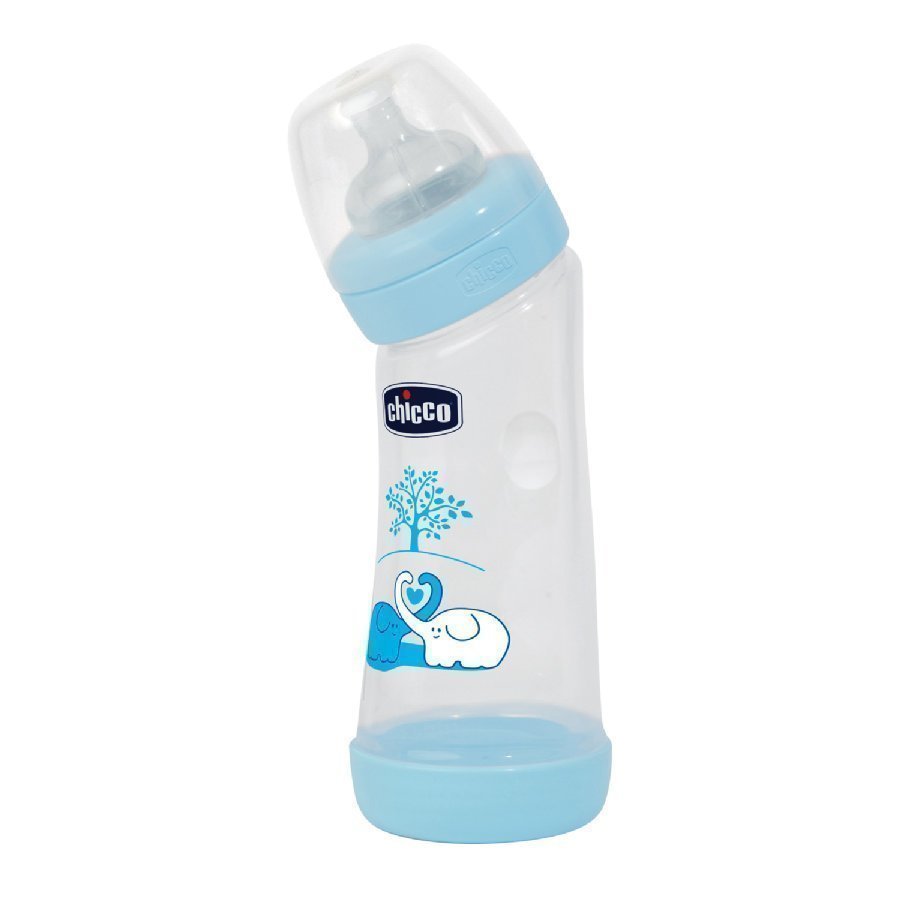 Chicco Kaartuva Tuttipullo Well Being 250 Ml Vaaleansininen 0 Kk+