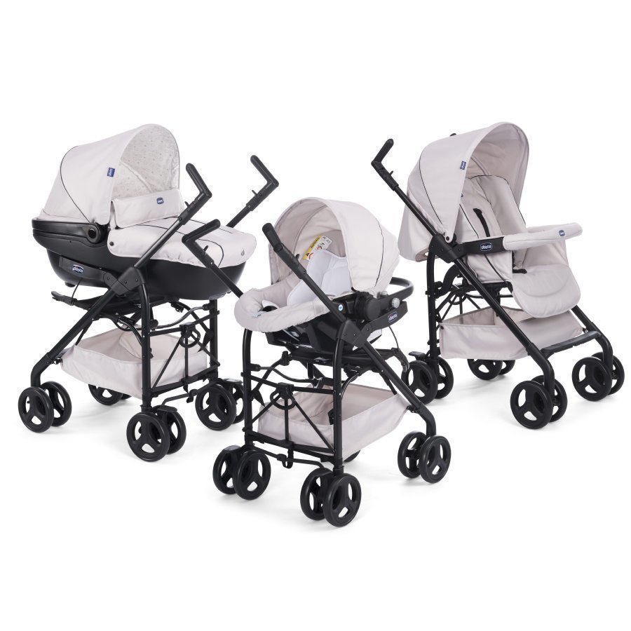 Chicco Trio Sprint Black Lastenvaunut + Car Kit Sandshell