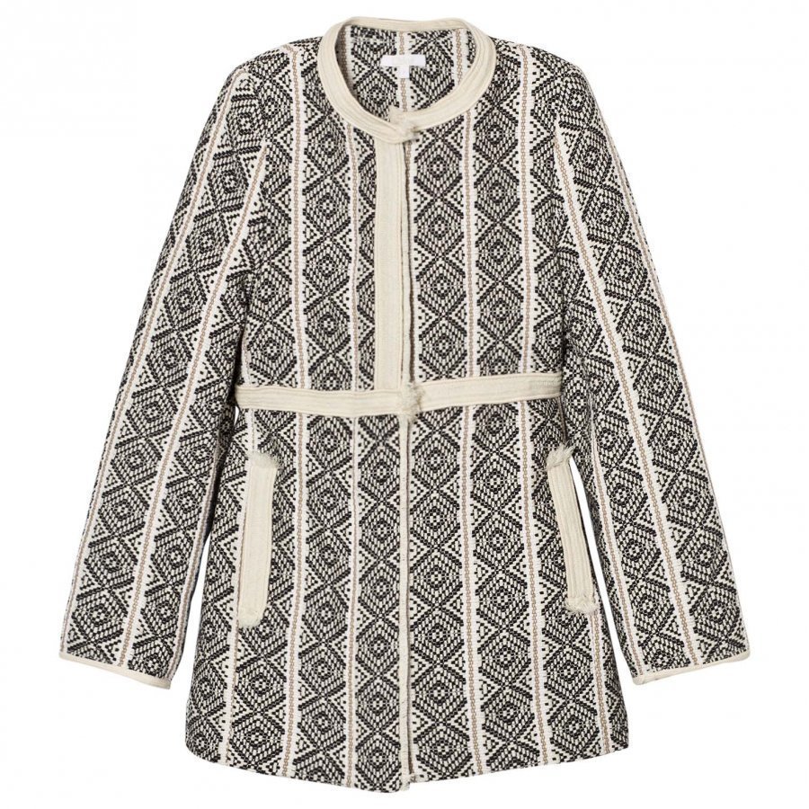 Chloé Black/White Jacquard Coat Talvitakki