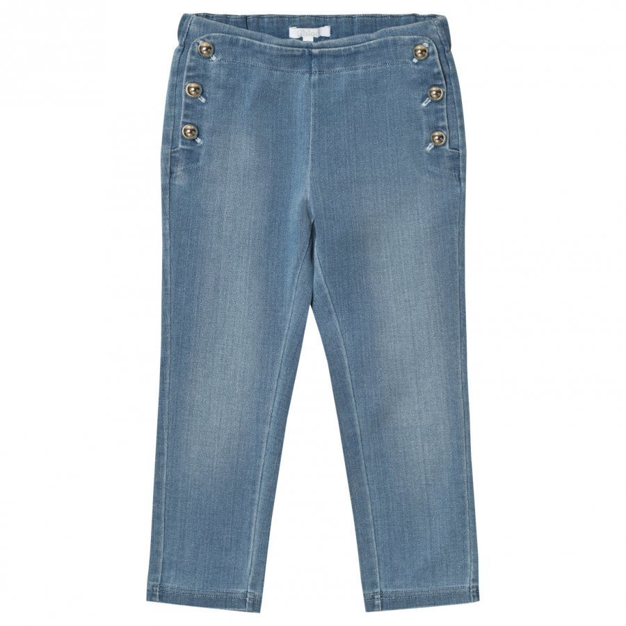 Chloé Chambray Jeggings With Gold Details Farkut